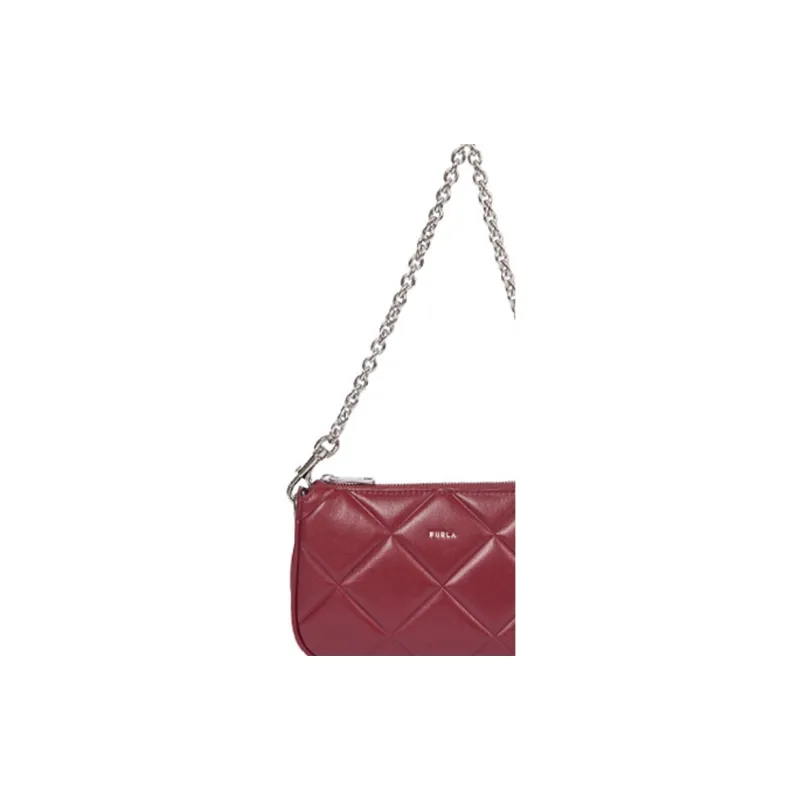 Furla Soft Leather Crossbody Bag, Shoulder Bag Mini Women's Red-4