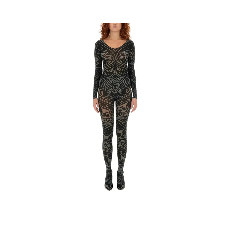 Wolford X Etro Body Tattoo V-neck Catsuit-0