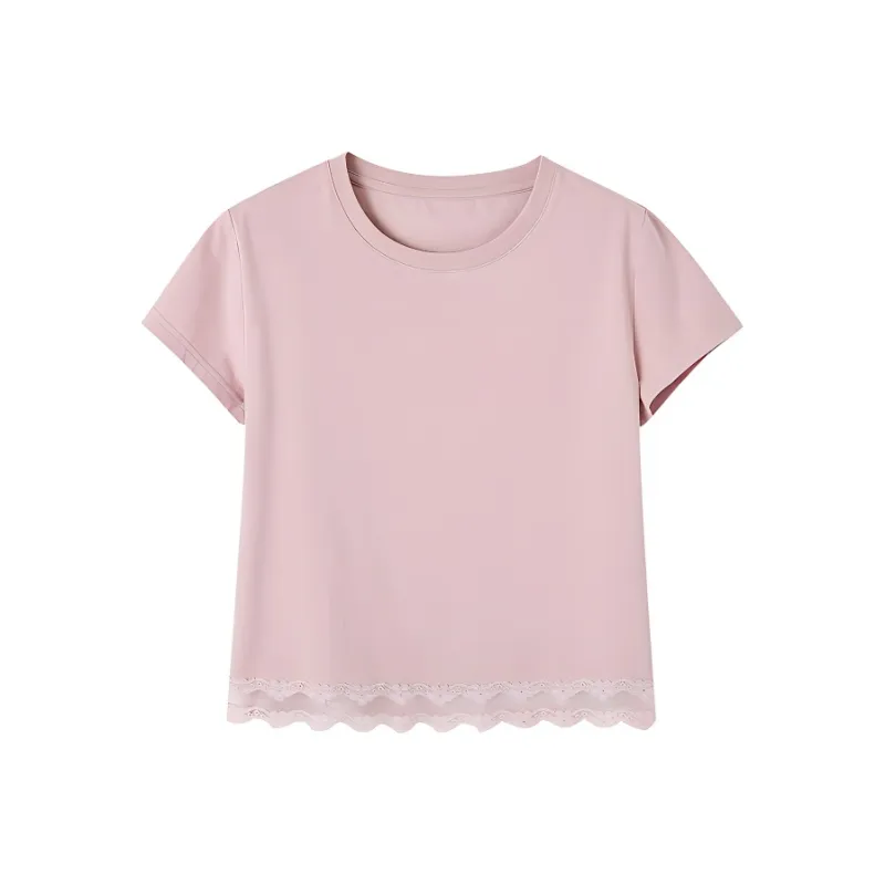 LUYOUYE T Shirts Women's Leather Pink-0