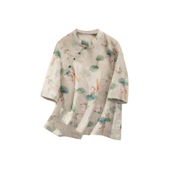 Cypress House Shirt Women's Rice Green Bottom Lotus Leaf