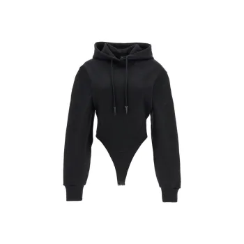 Mugler Fleece Hoodie Bodysuit