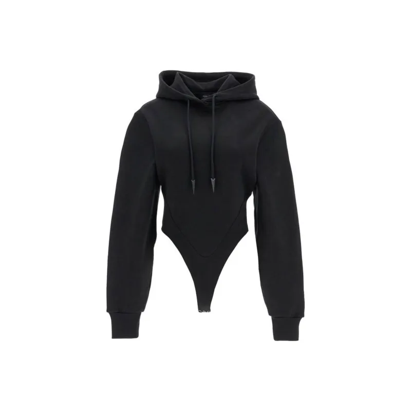 Mugler Fleece Hoodie Bodysuit-0