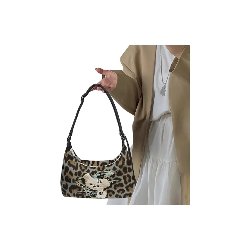 AOSONG Suede Technology Fabric Shoulder Bag Unisex Black-2