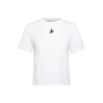 JW Anderson Anchor Embroidery Panelled Cropped T Shirt