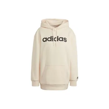 Adidas Essentials Oversize Fleece Hoodie Sweatshirt Women's Beige