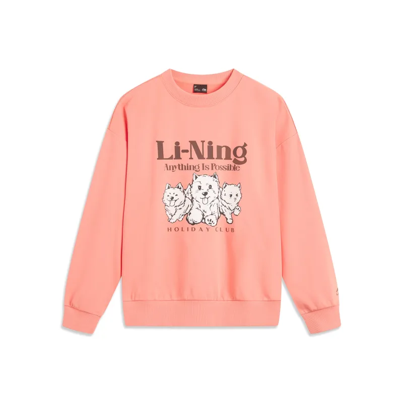 LiNing Sweatshirt Women's Rust Pink Orange-0