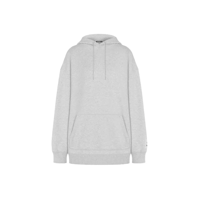 MOSCHINO Organic Cotton Hoodie Sweatshirt Women's Gray-0