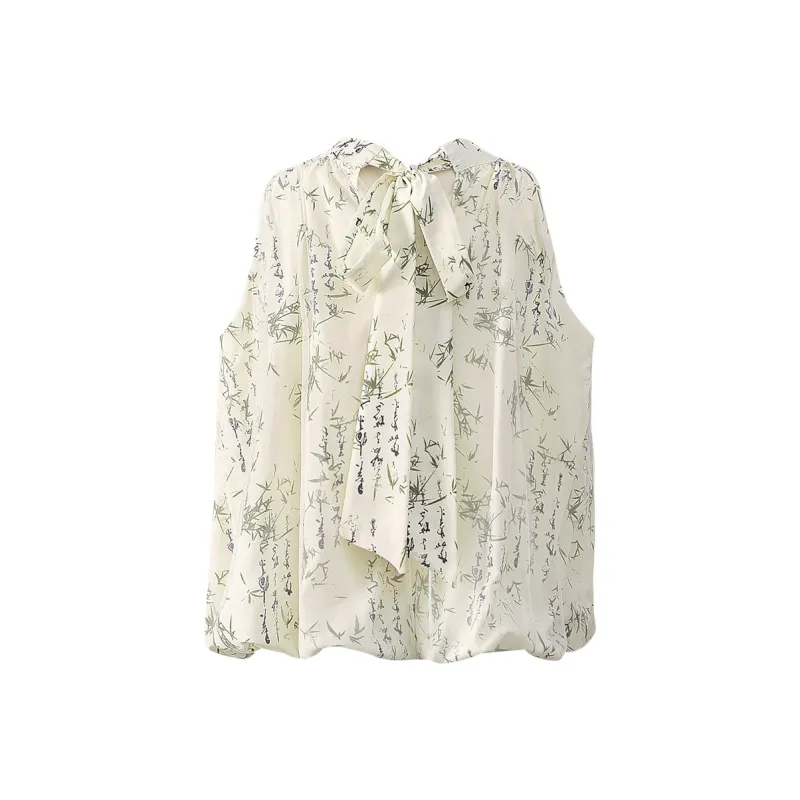 TOUCH Shirt Women's Beige Green Bamboo-1