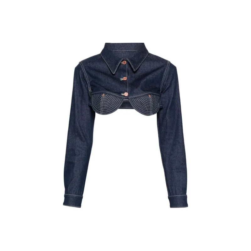 Jean Paul Gaultier The Conical Cropped Denim Jacket-0