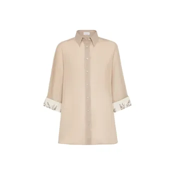 Brunello Cucinelli Flora Embroidered Shirt