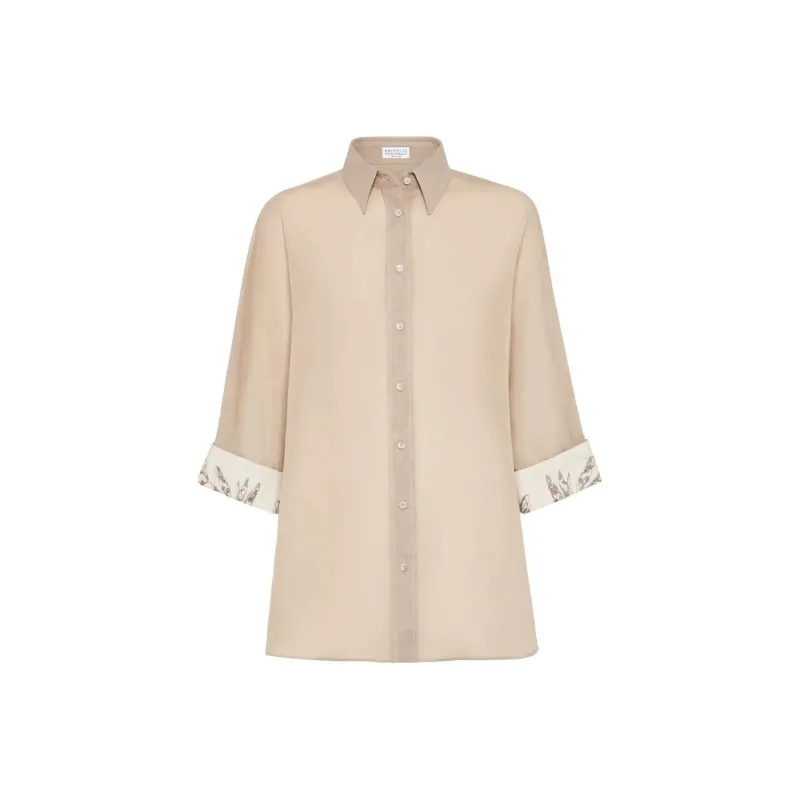 Brunello Cucinelli Flora Embroidered Shirt-0