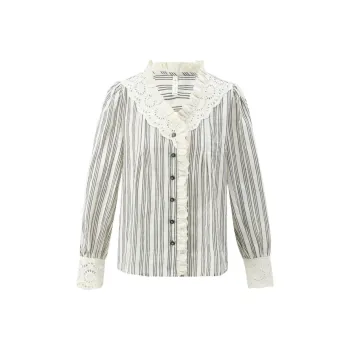 MISHOW Shirt Women's Black Stripes