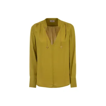 Elisabetta Franchi V Neck Ruched Blouse