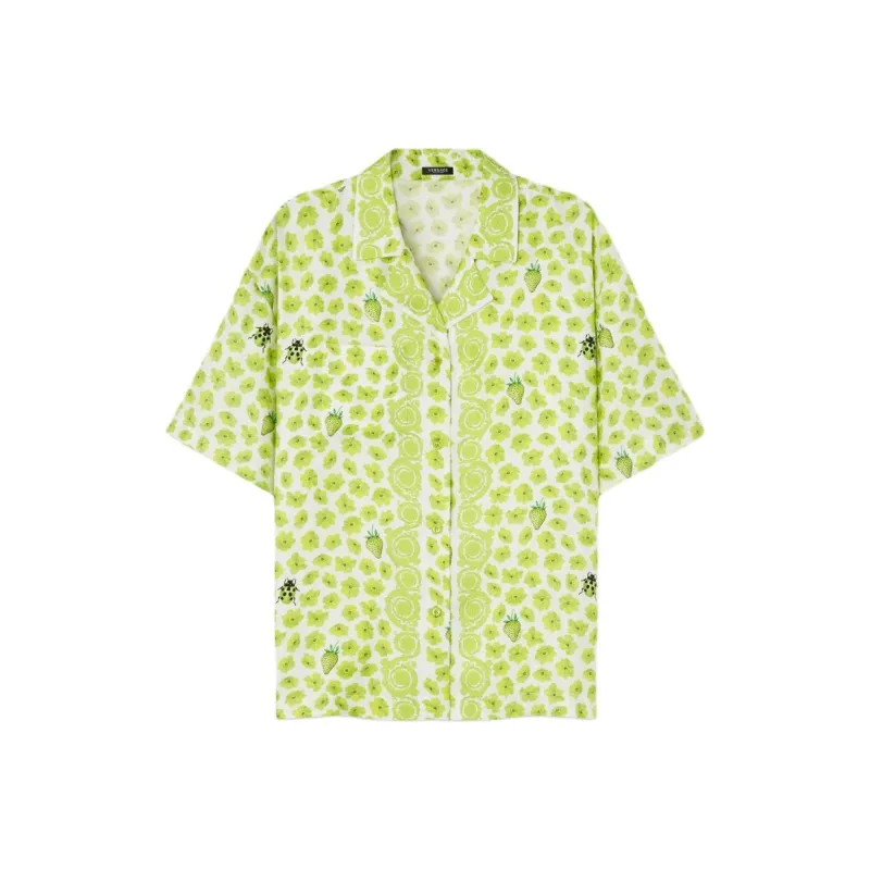 VERSACE Floral Printed Short Sleeved Shirt-0