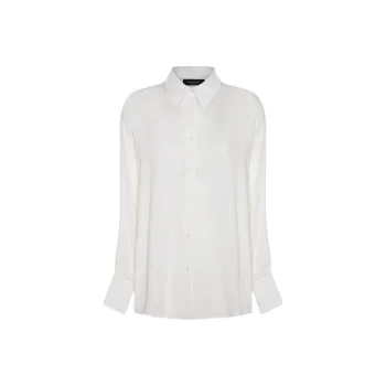 Fabiana Filippi Drop Shoulder Button Up Crepe Shirt