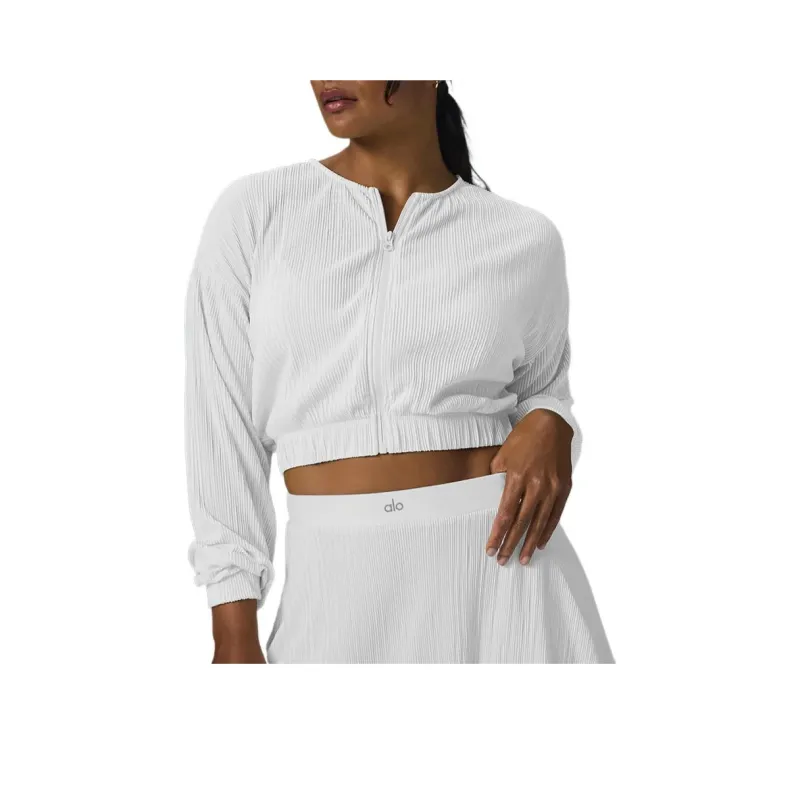 Alo Yoga Cropped Micro Plisse Jacket Women's-6