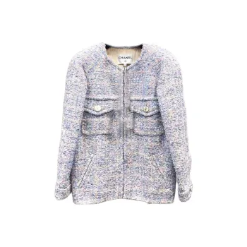 CHANEL Jackets Coats Women's Purple