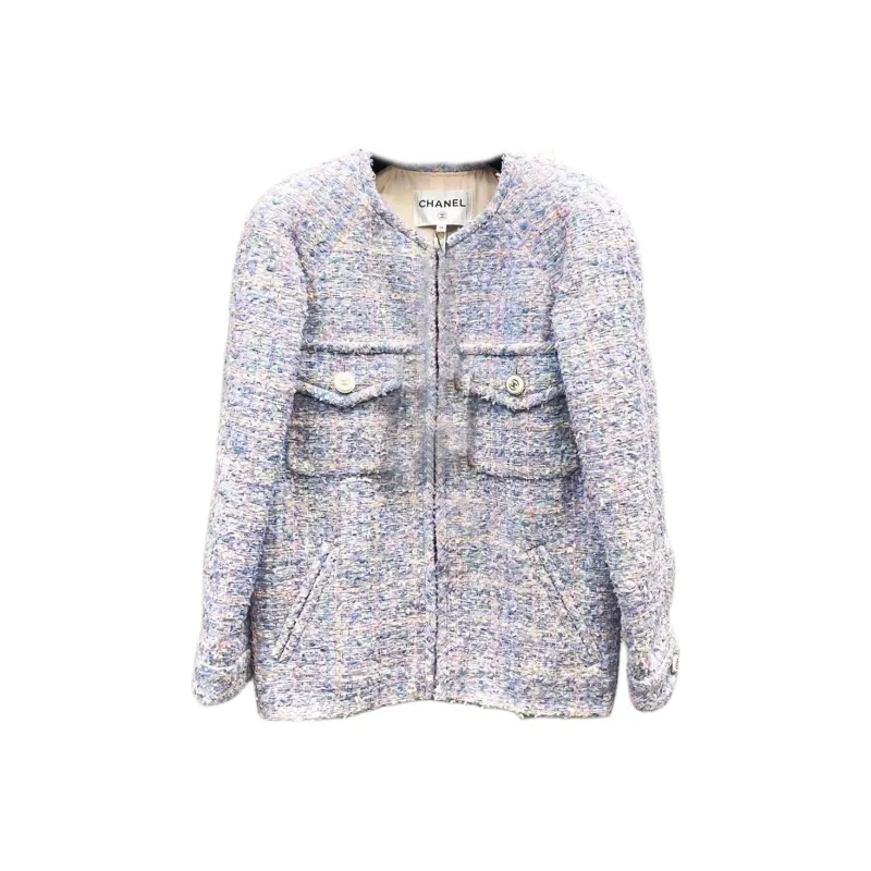 CHANEL Jackets Coats Women's Purple-0