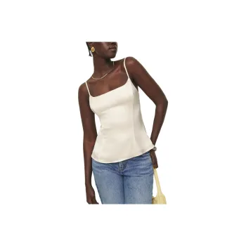 REFORMATION Isla Satin Top Camisole Women's Ivory White