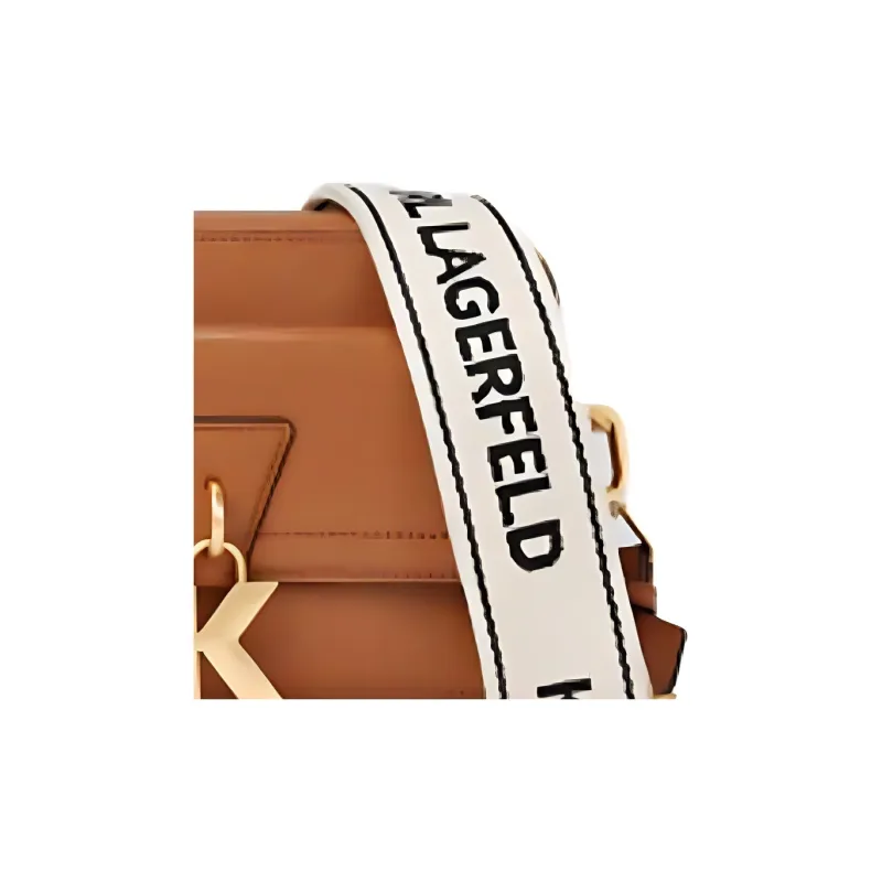 KARL LAGERFELD K/SIGNATURE Cow Leather Camera Bag, Shoulder Bag, Crossbody Bag Women's Brown-4
