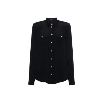 BALMAIN Embossed-Buttons Long Sleeved Shirt