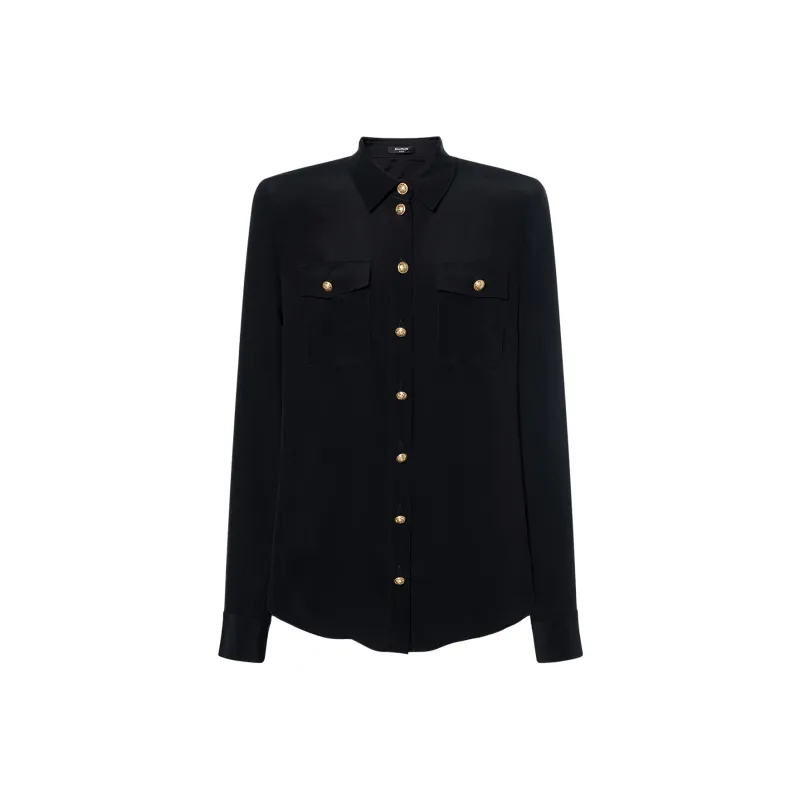 BALMAIN Embossed Buttons Long Sleeved Shirt-0