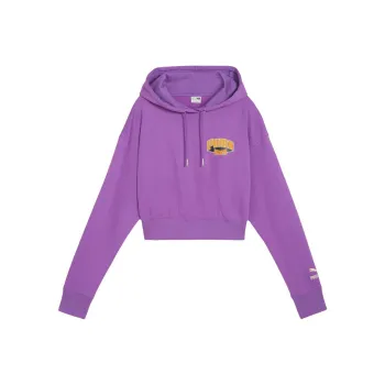 PUMA CROPPED HOODIE Sweatshirt Women's Purple