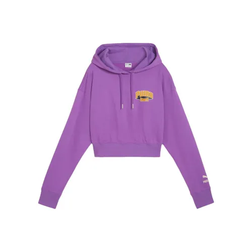 PUMA CROPPED HOODIE Sweatshirt Women's Purple