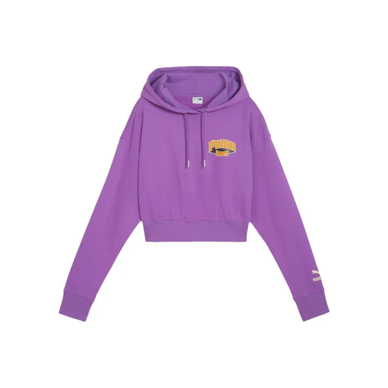 PUMA CROPPED HOODIE Sweatshirt Women's Purple-0