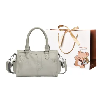 ERANGBEAR PU Shoulder Bag, Crossbody Bag, Handbag Women's Gray/Pink/Black/White