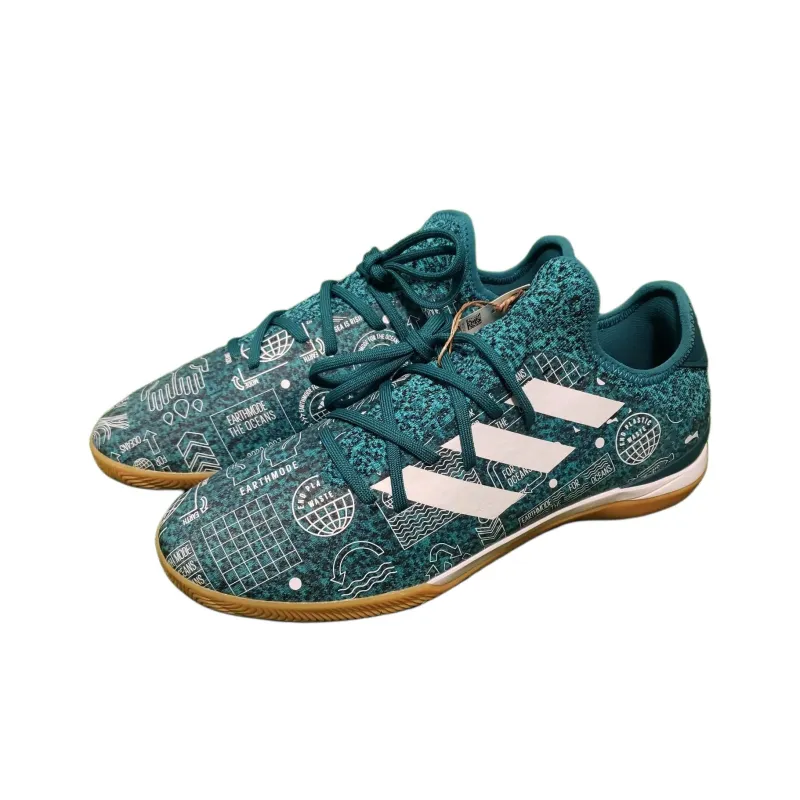 Adidas Gamemode Indoor Anti Slip Wear Resistant Soccer Shoes Men's White Green-2