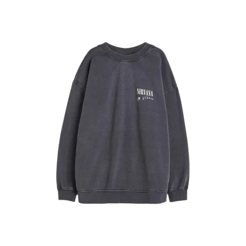 H&M 다크그레이 여성 맨투맨