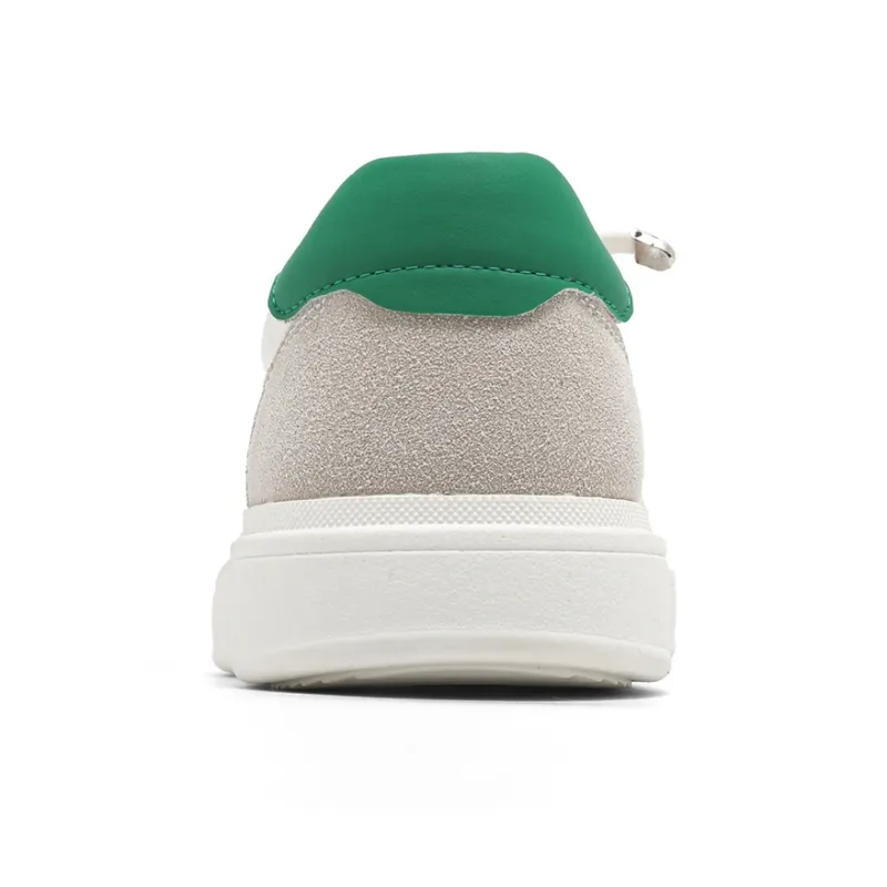 NAVIGARE Small Sailboat Height Increasing Low Top Casual Shoes Women's Beige Green-4