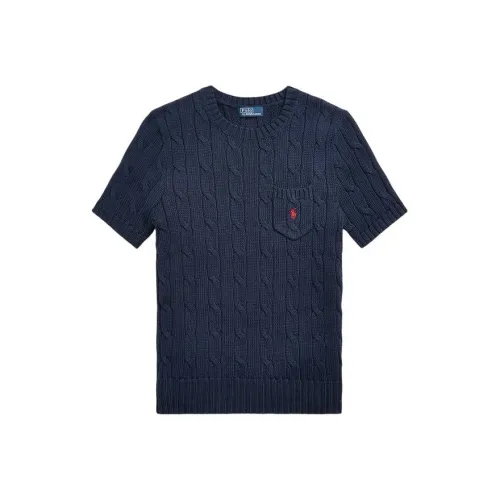 Polo Ralph Lauren Embroidered-logo Cable-knit T-shirt