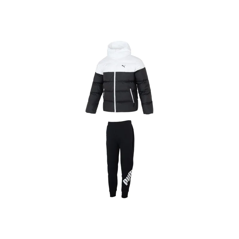 PUMA Casual Sportswear Men Set Black And White Top+Black Pants-0