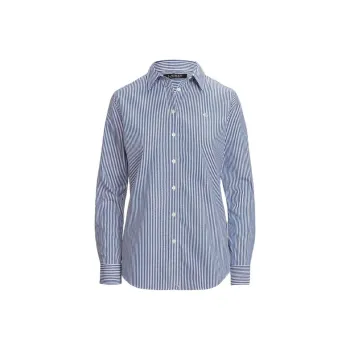 LAUREN RALPH LAUREN Logo Embroidered Striped Shirt