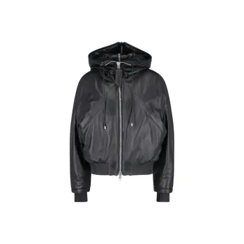 The Attico Zip Up Hooded Bomber Jacket
