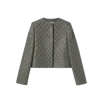GUCCI Shimmery Monogrammed Tweed Jacket