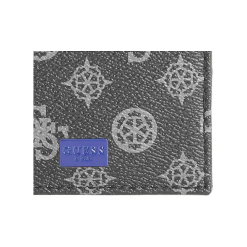GUESS Artificial Leather Card Holder Men's Black & Blue-4