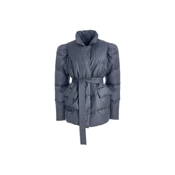 BESIONIA Down Jacket Women's Gray Stripes