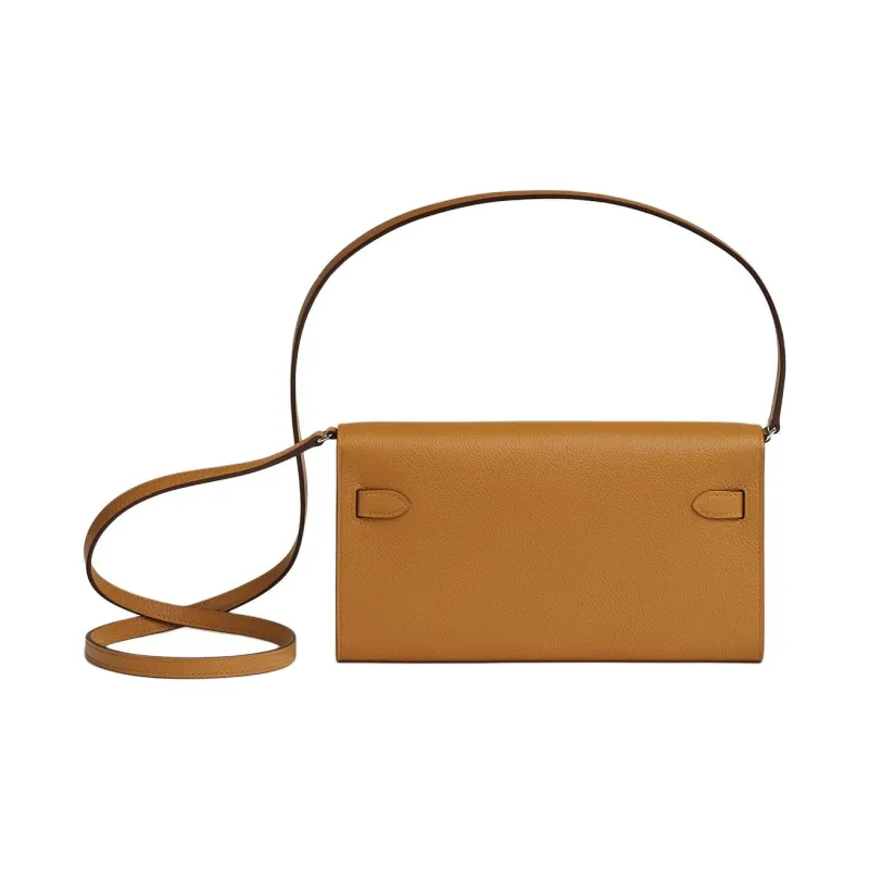 HERMES Kelly To Go Evercolor Cow Leather Wallet, Shoulder Bag Women's 28 Caramel-1