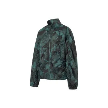 LiNing Fitness Series Jackets Coats Women's Cloud Emerald Green Dark Green Black All Over Print