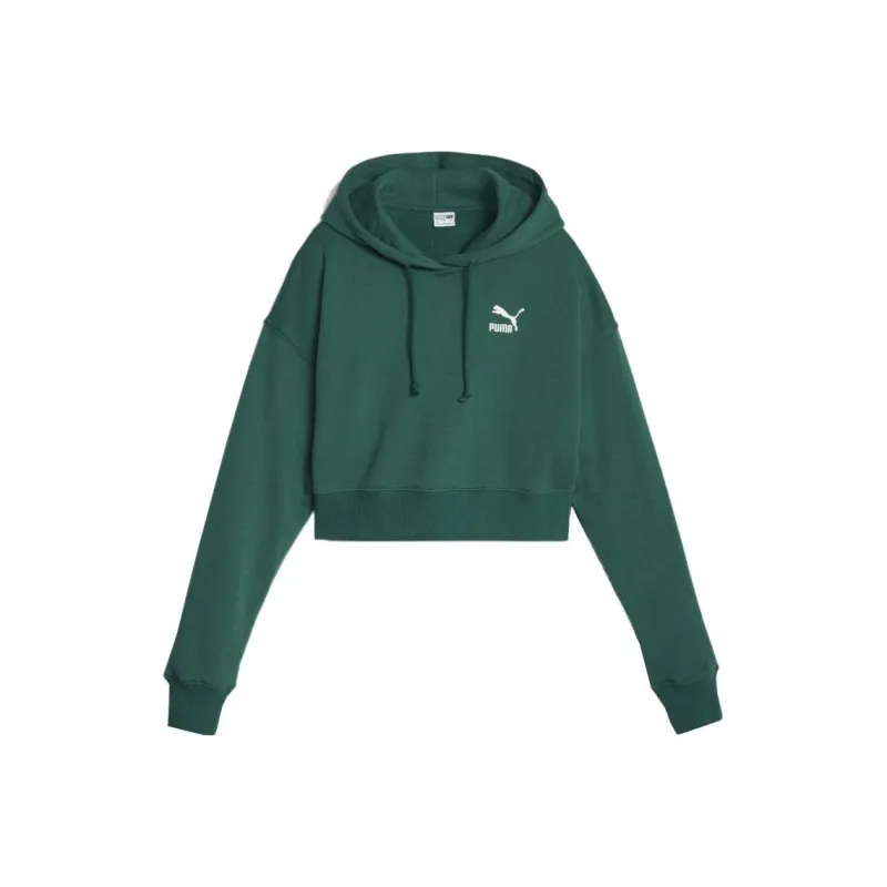 PUMA CLASSICS Cropped Hoodie TR Sweatshirt Women's Green-0