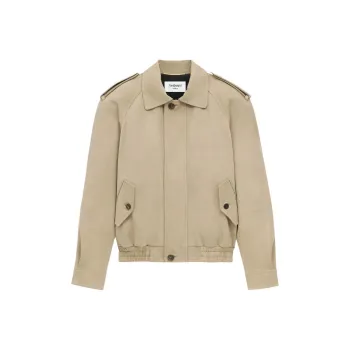 SAINT LAURENT SS25 Jackets & Coats Women's Light Gray