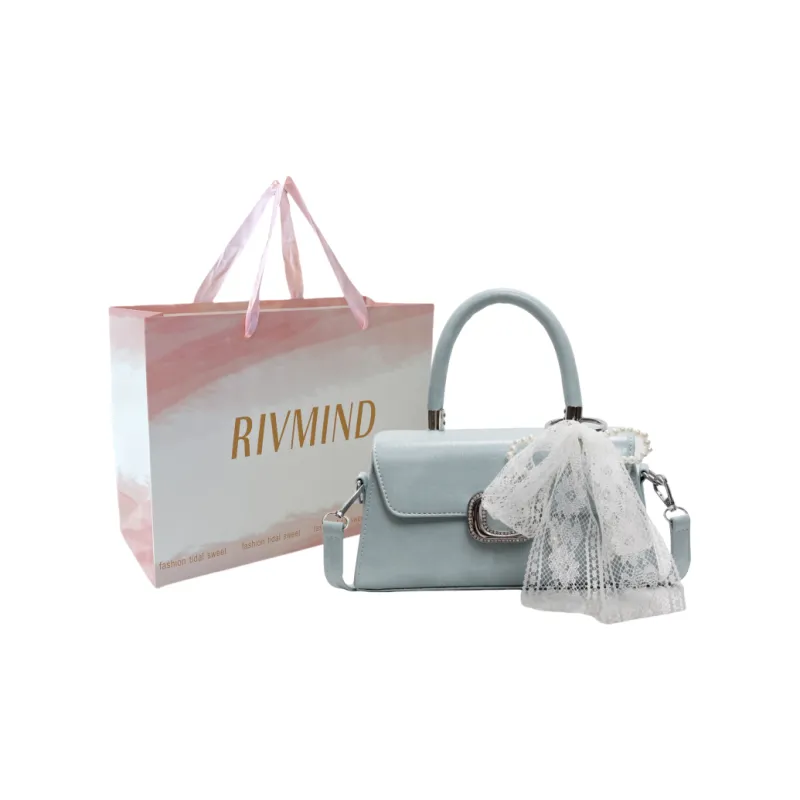 RIVMIND PU Handbag Women's Ecru/Pink/Blue/Black-11