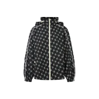 MO&CO Jackets Women's Black With Floral Letters
