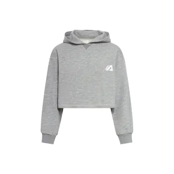 AUTRY Logo flocked Cropped Hoodie