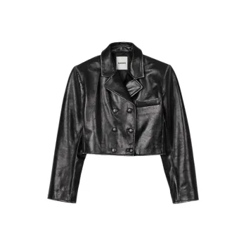 Sandro Cropped Leather Jacket