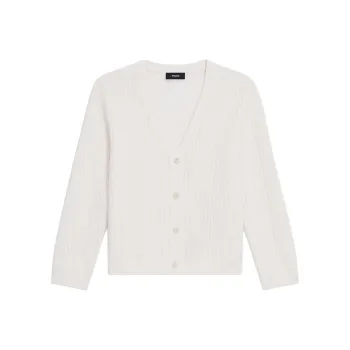 THEORY Cropped Buttoned Cardigan