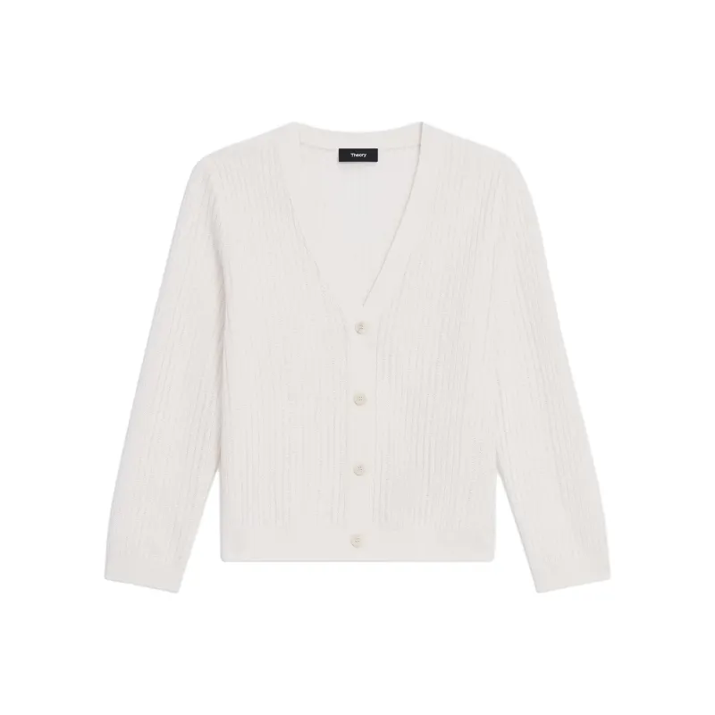 THEORY Cropped Buttoned Cardigan-0